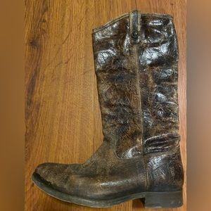 Distressed Leather Frye boots